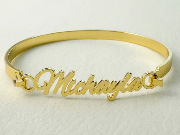 Personalized 18k Gold Plated Stainless Steel Name Bracelet