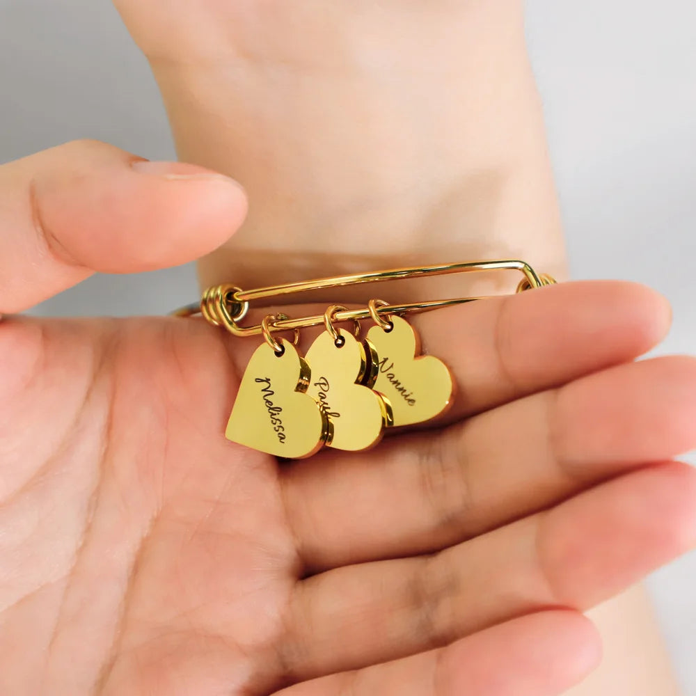 Personalized Name Heart Bracelet