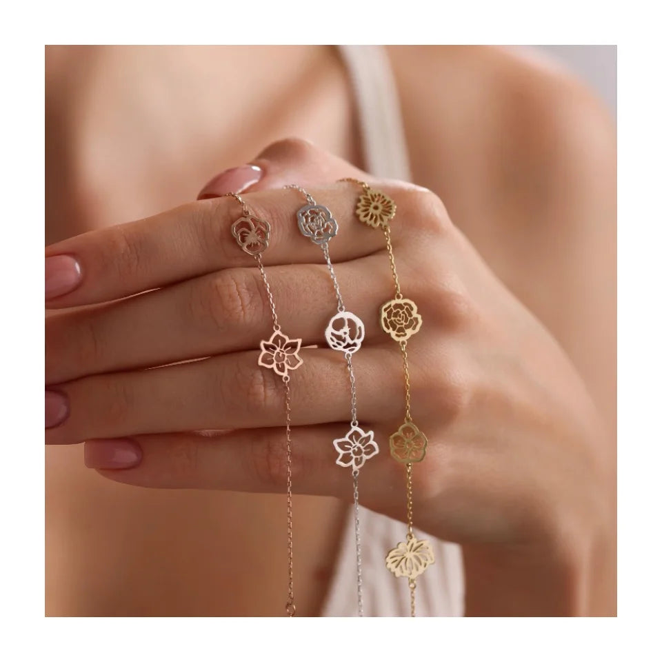 Personalized Birthflower Bracelet