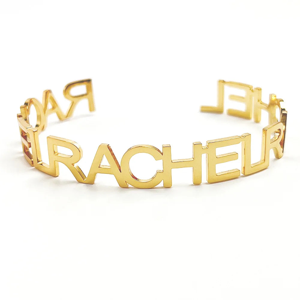Personalized 18k Gold Plated Stainless Steel Name Bracelet