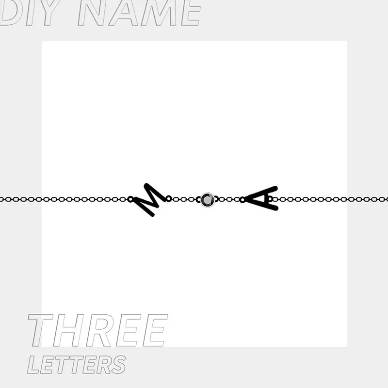 Personalized Letter Name Birthstone Bracelet