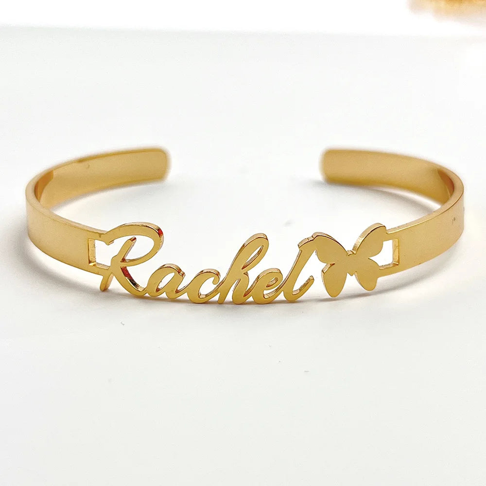 Personalized 18k Gold Plated Stainless Steel Name Bracelet