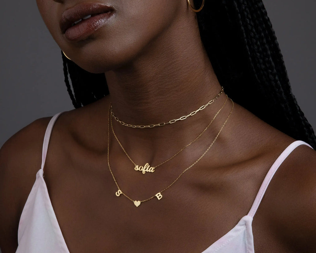 Customized Name&Initial Letter Necklace