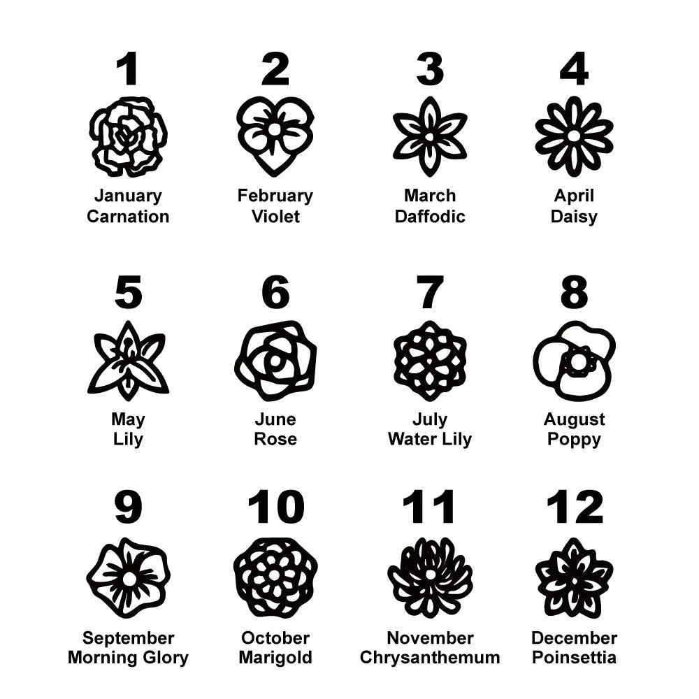 Personalized Flower Bracelet Birth Month Flower