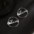 Personalized Hoop Earrings 18K Gold Plated Stainless Steel