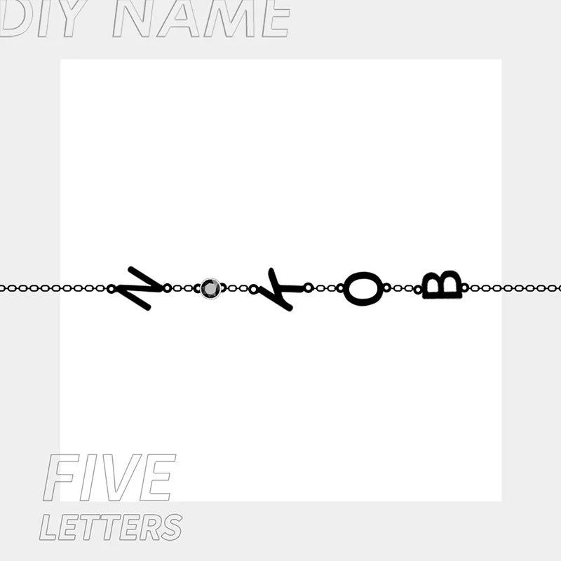 Personalized Letter Name Birthstone Bracelet