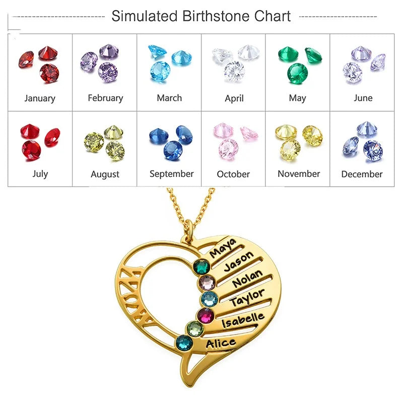 Engraved Family Name Heart