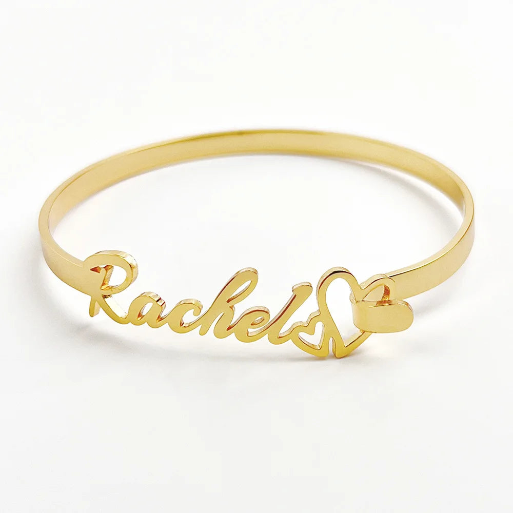 Personalized 18k Gold Plated Stainless Steel Name Bracelet