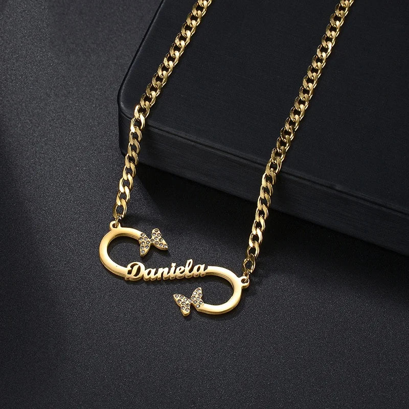 Personalized Double Name Heart Necklaces