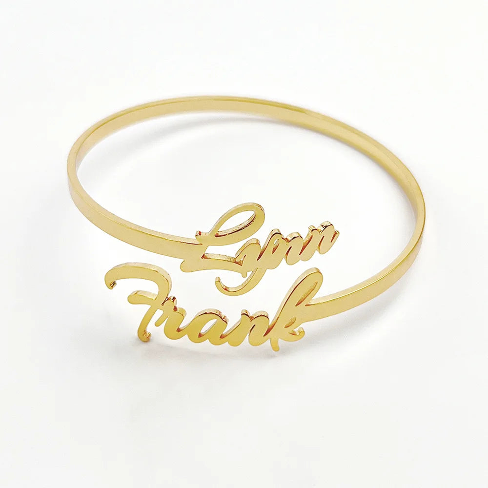 Personalized 18k Gold Plated Stainless Steel Name Bracelet